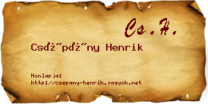 Csépány Henrik névjegykártya
